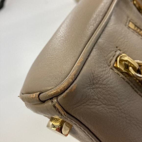 REBECCA MINKOFF TAUPE LEATHER GOLD STUD CROSSBODY BAG( ASIS) - Picture 9 of 16